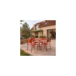 Bergame ensemble table de jardin carr�e 70cm et 4 chaises terracotta