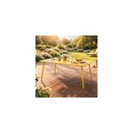 Bergame table de jardin 4 � 6 places 120cm jaune