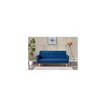 Berlin canap� scandinave convertible 3 places en velours bleu nuit