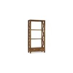 Biblioth�que 2 tiroirs bronze bois