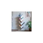 Biblioth�que 8 �tag�res inclin�es blanche simone