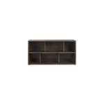 Biblioth�que basse finition bois fonc� noyer l140 cm epure