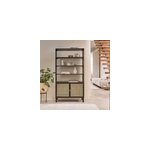 Bibliothèque en manguier massif noire Bibliothèque en manguier massif noire