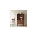 Biblioth�que mindi massif finition noyer