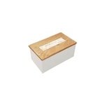 Bote blanche avec couvercle en bois