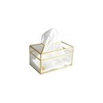 Bo�te � mouchoirs carr�e transparente bord dor�s