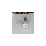 Bola argent pendentif amthyste