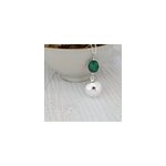 Bola argent pendentif emeraude