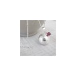 Bola bross argent, juillet rubis