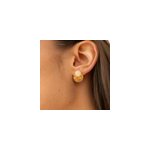 Boucles à médailles dorée - jade Boucles à médailles dorée - jade
