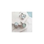 Boucle d'oreille agate aqua, argent