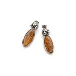 Boucles d'oreilles ambre argent