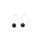 Boucles d'oreille en argent agate noire