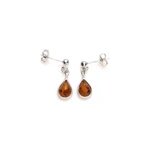 Boucle d'oreille argent ambre
