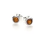Boucle d'oreille argent ambre