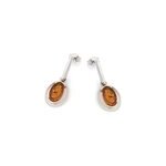 Boucles d'oreilles argent ambre