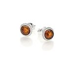 Boucle d'oreille argent ambre
