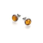 Boucle d'oreille argent ambre baltique