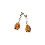 Boucle d'oreille argent ambre baltique