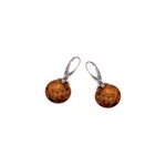 Boucle d'oreille argent ambre baltique
