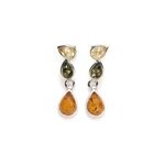 Boucle d'oreille argent ambre baltique