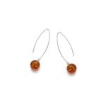 Boucle d'oreille argent ambre cognac Boucle d'oreille argent ambre cognac