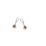 Boucle d'oreille argent dore ambre