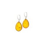 Boucles d'oreilles argent goutte d'ambre Boucles d'oreilles argent goutte d'ambre
