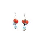 Boucles d'oreilles argent, verre poli Boucles d'oreilles argent, verre poli