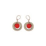 Boucles d'oreilles en bois bulle rouge Boucles d'oreilles en bois bulle rouge