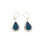 Boucles d'oreilles en bois goutte marine