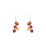 Boucles d'oreille en bois multicolore
