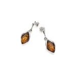 Boucle d'oreille classique argent ambre