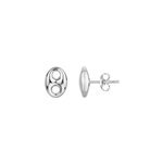 Boucles d'oreilles clous grain de caf� argent en acier 316l