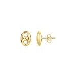 Boucles d'oreilles clous grain de caf� dor� en acier 316l