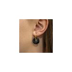 Boucles d'oreilles cr�oles agate noire