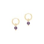 Boucles d'oreilles créoles améthyste Boucles d'oreilles créoles améthyste