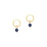 Boucles d'oreilles créoles lapis - lazuli Boucles d'oreilles créoles lapis - lazuli