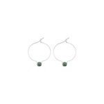 Boucles d'oreilles meraude & argent