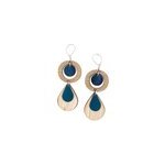 Boucles d'oreilles ethnique bleu p�trole