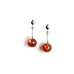 Boucles d'oreilles goutte ambre & argent