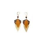 Boucles d'oreilles grand lotus caramel Boucles d'oreilles grand lotus caramel