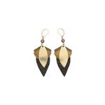 Boucles d'oreilles grand lotus olive