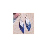 Boucles d oreilles longues pop bleu klein