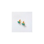Boucles d'oreilles nuage bleu or