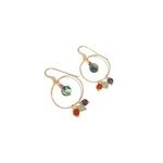 Boucles d oreilles pierres multicolores