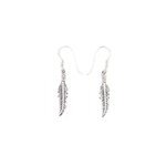 Boucle d'oreilles plume en argent