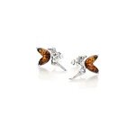 Boucle d'oreille primavera argent ambre