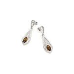 Boucle d'oreille romantique argent ambre