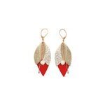 Boucle d'oreille tulipe rouge en cuir Boucle d'oreille tulipe rouge en cuir